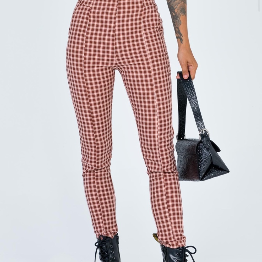 High wasted checkered pants